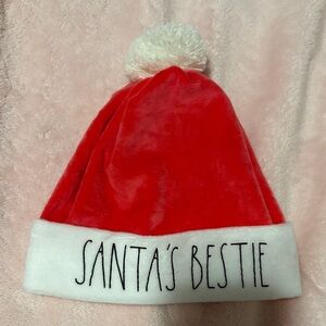 Rae Dunn Red and White Santa's Bestie Hat